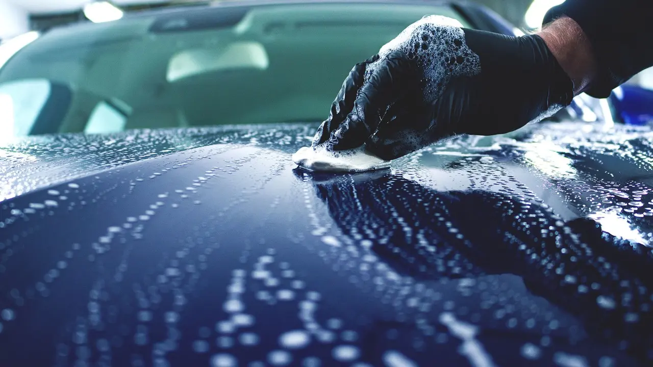 Paint decontamination on a dark panel