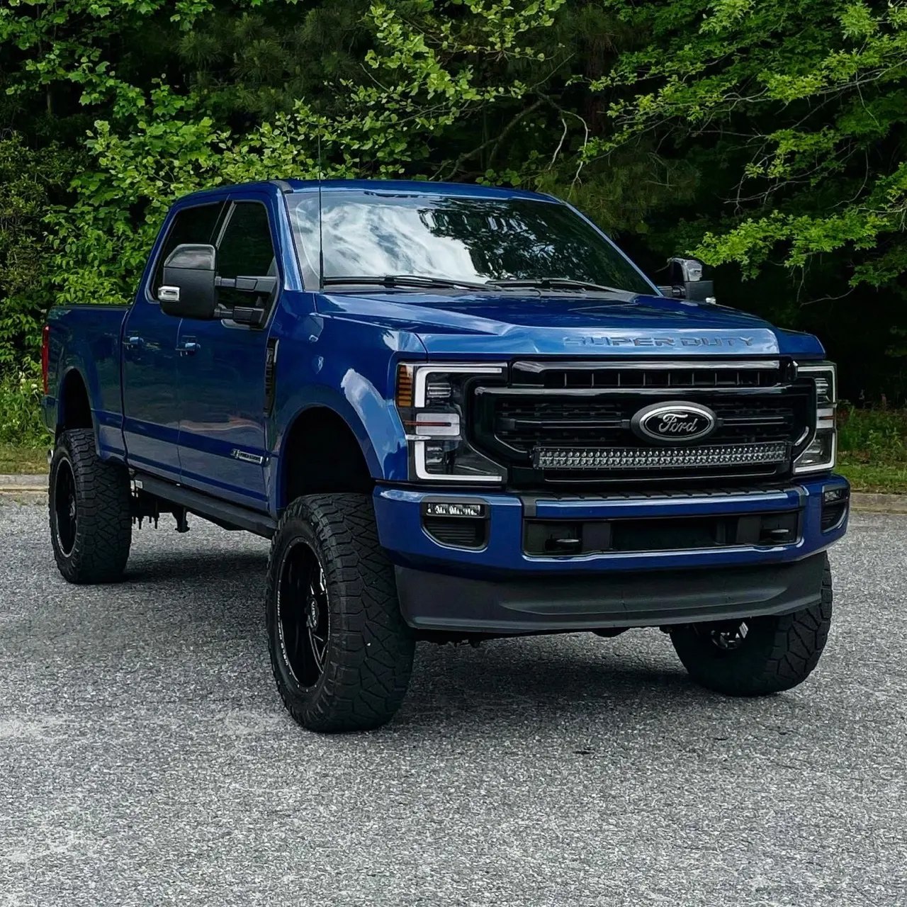 Lifted Ford Super Duty after an exterior detail