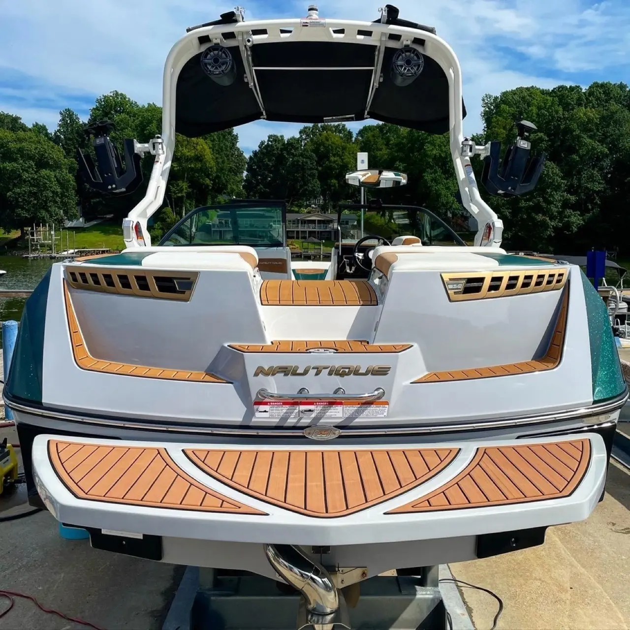 Rear platform of a Nautique after a marine detail